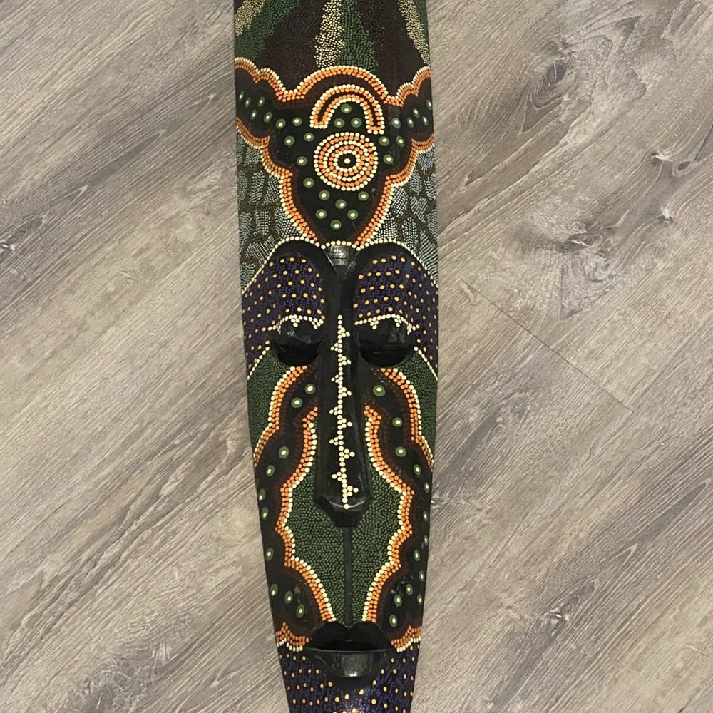 Handcrafted Polynesian-Style Tribal Mask - Artisan Wooden Wall Decor